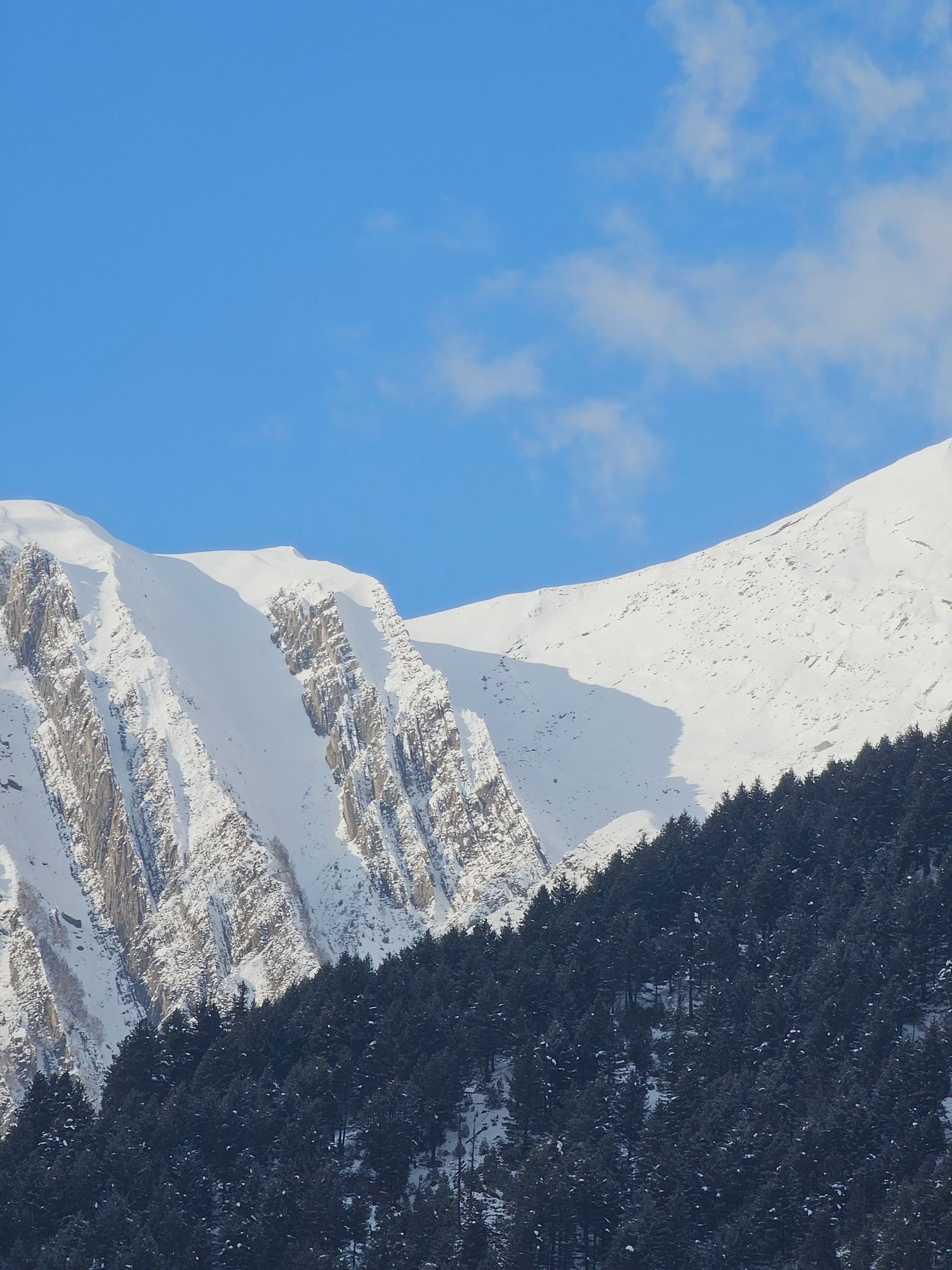 Winter Kashmir honeymoon with snow covered Himalayan mountains