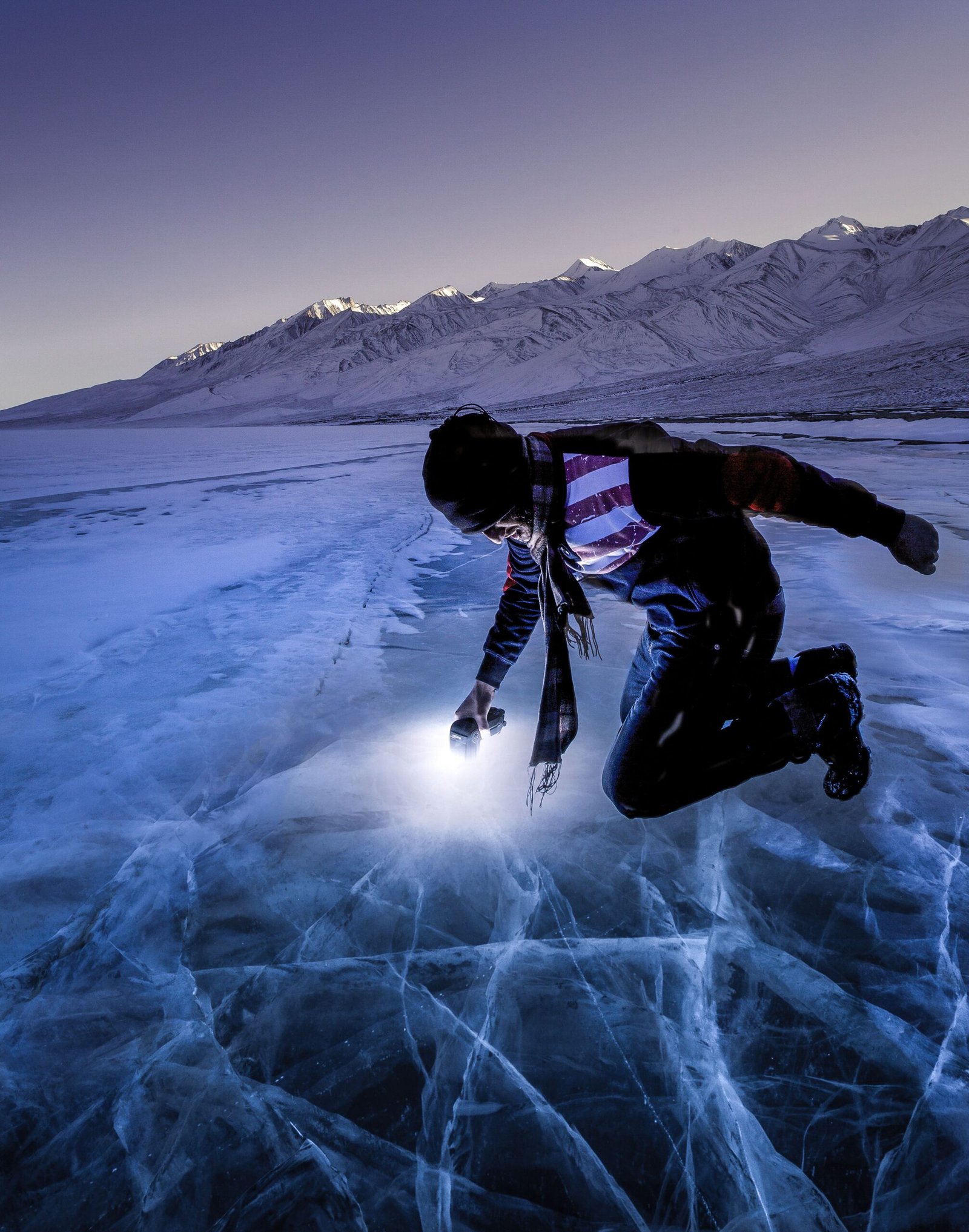 Ladakh in January with snow-covered mountain landscapes